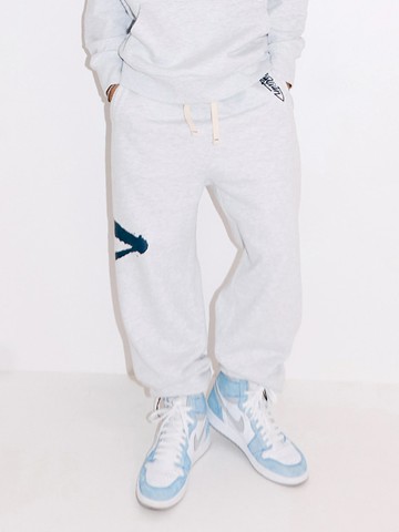 Graffiti Sweat pants_Light Grey