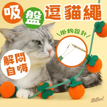 （吸盤式🔥可愛）貓玩具 貓咪逗貓繩 貓咪玩具 逗貓棒 逗貓繩 懸掛式逗貓繩 吸盤逗貓繩 毛絨球 寵物玩具 高雄批發倉