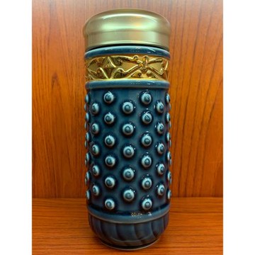 乾唐軒乾坤活瓷杯隨身杯雙層帶蓋陶瓷水杯鎏金女士杯子套裝高顏值