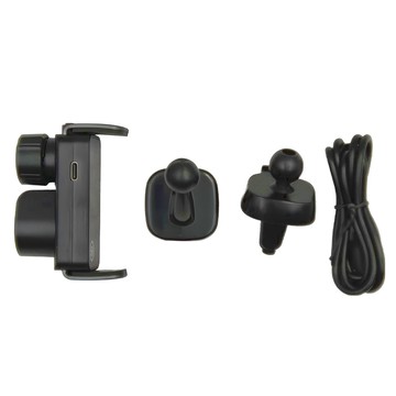 aibo 智能電動車用手機支架 出風口 儀表板 附出風口夾 + 儀錶板底座 + 充電線 IP-C-GH073 75.4g  黑色  1盒