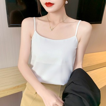 【😍選購不影響出貨時間😍】實拍 新款白色吊帶背心女 設計顯瘦百搭雪紡外穿打底衫 美背內搭夏