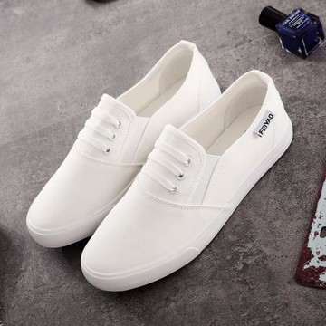 飛耀ins同款帆布鞋韓版一腳蹬百搭基礎小白鞋女chic港風板鞋白鞋