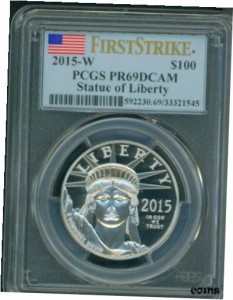 プラチナスタチューリバティ 1オンス PCGS PF69 プルーフ PR69 ファーストストライク FS- show original title 2015-W