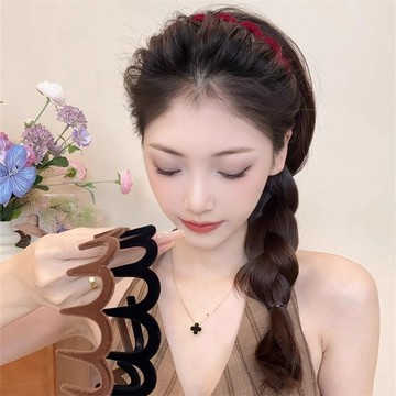 韓版ins女生髮箍 植絨帶齒波浪髮箍 甜美髮箍 不卡頭蓬鬆髮箍 防滑設計感髮箍 學生髮箍 洗臉髮箍 甜美公主髮箍頭飾