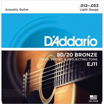 DAddario 民謠吉他弦 EJ11 80 20 Bronze 012 053 Acoustic【黃石樂器】