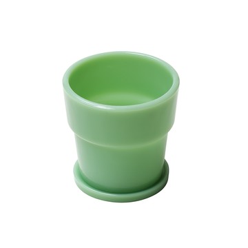 【日本ideaco】復古風奶玉植栽盆器(直徑12cm)-大-多色可選-翡翠綠