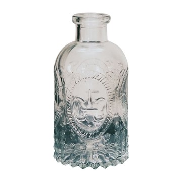 空氣選物 復古浮雕玻璃花瓶a  1個  透明  13 x 6.5 x 6.5cm