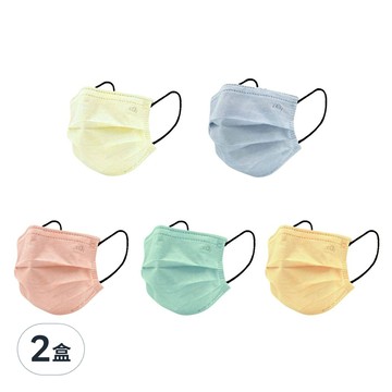 KOgi 宏瑋 成人滿版混色口罩 17.5 x 9.5cm法式奶油*10+蔚藍海域*10+蜜桃芝芝*10+香醇奶茶*10+綠野仙蹤*10  50片  2盒