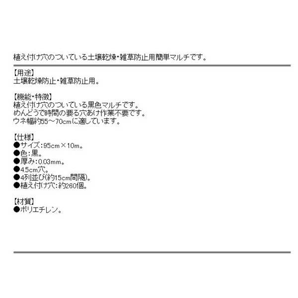 穴あき 玉ねぎ用 4列15cm毎 穴 サイズ95cmx10m