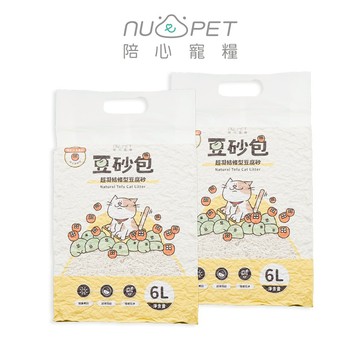【nu4PET陪心寵糧】超凝結條型豆腐砂6L｜多入組｜豆砂包 貓砂 可沖貓砂 貓沙 無粉塵 可沖馬桶 1.5mm豆腐