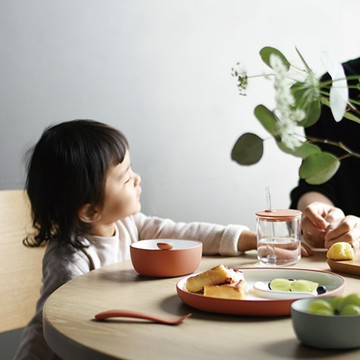 KINTO BONBO 吸管杯餐盤碗6件組-粉橘