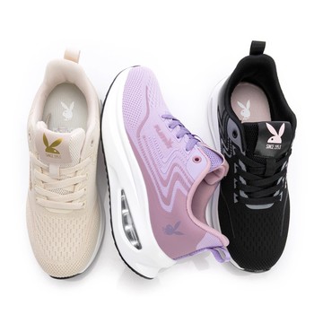 PLAYBOY 流光幻影 彈力抗震氣墊鞋-紫/黑/杏(PY1650)