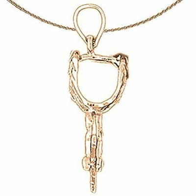 ［新品］Jewels Obsession 3-D Spurs Necklace | 14K Rose Gold 3D Spurs Pendant with 1