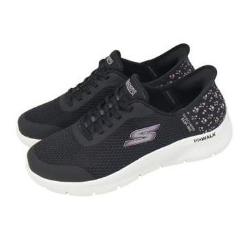 Skechers 健走鞋 Go Walk Flex Slip-Ins 寬楦 女鞋 黑 白 緩衝 125525WBLK