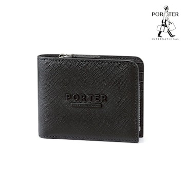 PORTER INTERNATIONAL - 細膩韌性DEFINE真皮雙折零錢短夾 - 黑