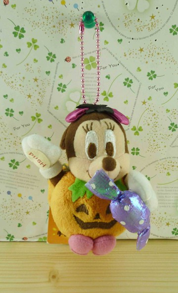 【震撼精品百貨】Micky Mouse 米奇/米妮  絨毛鑰匙圈-南瓜米妮 震撼日式精品百貨