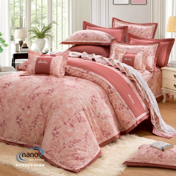 七件式床罩組/純粹好棉/2428朵莫莉亞(粉)