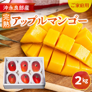 ≪ご家庭用≫東マンゴー園直送！完熟アップルマンゴー 2kg（４～６玉）