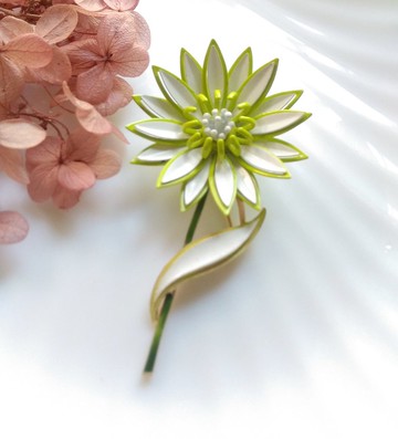 Vintage Jewelry   TRIFARI 雙色立體雛菊 別針 胸針
