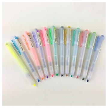 Tempo 節奏~可換芯自動螢光筆(螢光系／復古系)1支入 款式可選