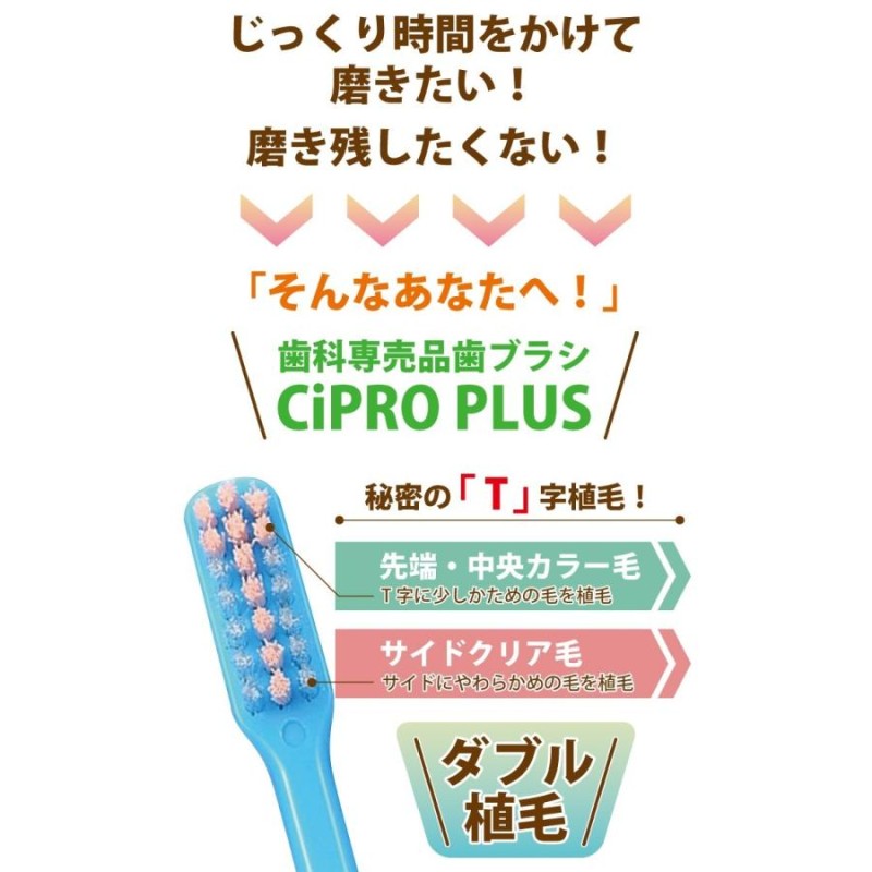 歯ブラシ Ci PRO PLUS / M(ふつう) S(やわらかめ) 20本セット W植毛