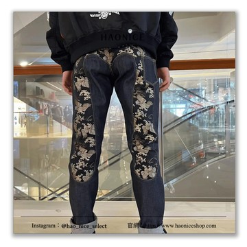 【NICE 歐美日韓代購】100%日本大阪正品 山根英彥EVISU 福神經典大M logo國畫窄口牛仔褲