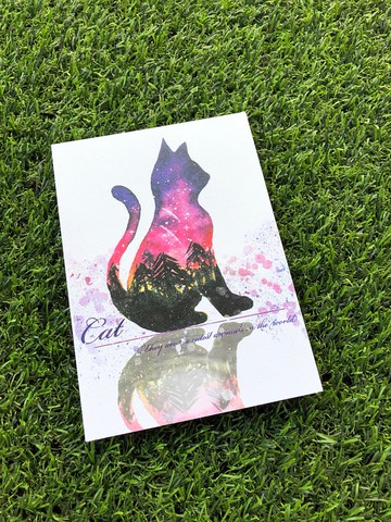 星空貓明信片　紫霞