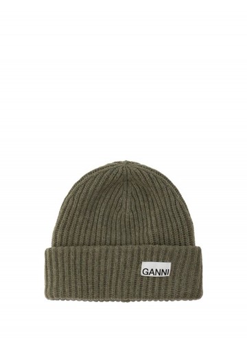 Ganni - Beanie Cap - Womens - Green