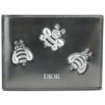 DIOR 迪奧 x KAWS 聯名款蜜蜂壓紋卡片夾(金屬色)