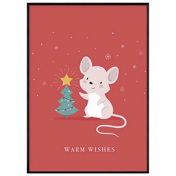 鼠來歲有餘 新年裝飾畫 溫馨祝福  70 x 50cm  黑色  1個