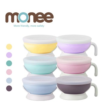 韓國 monee 100%白金矽膠 寶寶智慧矽膠碗（六色可選）