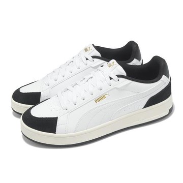 Puma 休閒鞋 Court Classico Sport 男鞋 白 黑 復古 皮革 低筒 40073101