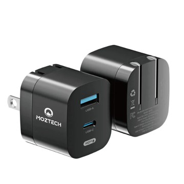 【蝦米良品】MOZTECH｜M5 PD33W GaN雙孔電源供應器 氮化鎵插頭 雙孔插頭 充電器 iPhone 充電頭 快充頭