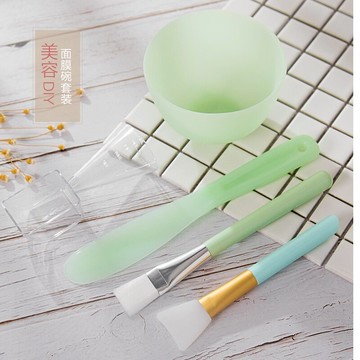 面膜碗和攪拌棒軟膠硅膠調中藥泡面膜化妝碗水療美容護膚用具刷子