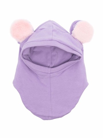 WAUW CAPOW by BANGBANG - Teddy balaclava hat - kids - Cotton/Spandex/Elastane - 50 cm - Purple