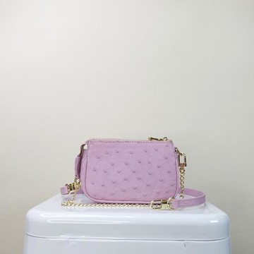 【M2nd】波切特鴕鳥皮精緻短鍊帶包(粉紫-T60A)