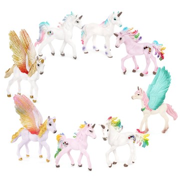 🌈「探夢動物模型」仿真西方神話傳說獨角獸動物模型兒童靜態飛馬裝飾擺件玩具