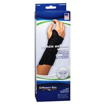 Sport Aid Black Deluxe Wrist Large Left 1 Each by Sport Aid