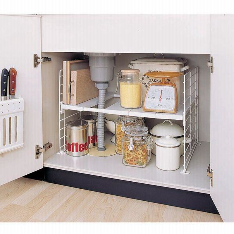 シンク下収納 伸縮棚 1段 USD-1V アイリスオーヤマ シンク下収納