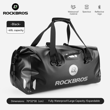 ROCKBROS 40/65L 摩托車防水尾座袋可壓縮乾燥袋高能見度反光標誌摩托車旅行收納袋