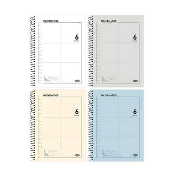 PINKFOOT 6格線圈數學練習本4件組  1組  混和顏色