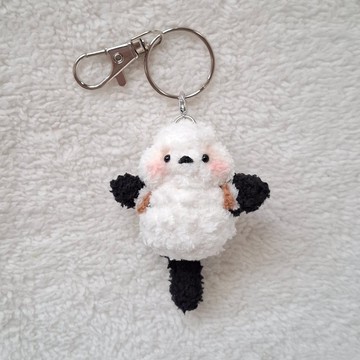 山雀娃娃玩偶 圓圓體型 可加吊飾 別針 可客製改色 手作毛線 寵物