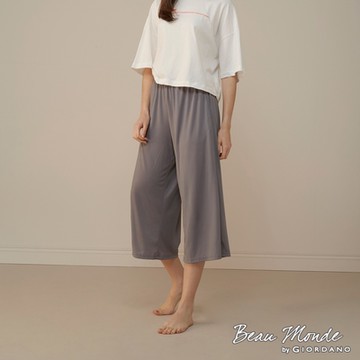 GIORDANO  女裝HOME系列垂墜感休閒寬褲 - 02 深灰