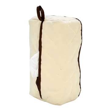 KEYTOSS 詰朵斯 隔熱防護 可掛式面紙套 平放/掛置都合適 棉布材質 手感溫順 文青療癒風格  米白色 + 黑色  1個