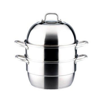 鍋寶 cook power 304不鏽鋼四層蒸籠鍋火鍋 9L大容量 耐酸鹼抗鏽蝕 L型鍋緣 高拱型可視鍋蓋  30cm  1個