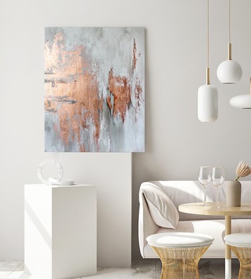 銅繪畫 |銅白色抽象畫 |銅牆飾 |銅瀑布