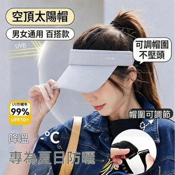 🔥限時下殺 UV防紫外線空頂太陽帽 雙層冰絲 男女百搭高顏值遮阳帽 可調帽圍不壓頭 情侶運動遮陽帽 外出旅遊騎車適用