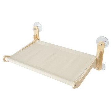 【嵐楓居家】加大木製 可折疊大吸盤貓吊床-全灰_廠商直送