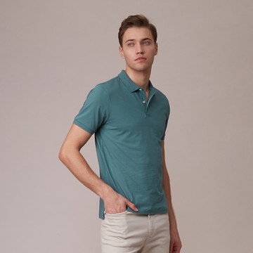 GIORDANO  男裝SORONA涼感素色POLO衫 - 10 北大西洋綠