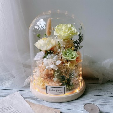 玻璃罩永生花 開幕禮 生日禮 客製化刻字 客製化禮物 情人節禮盒